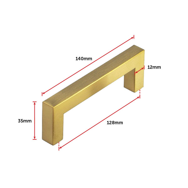 15X Brushed Brass Drawer Pulls Kitchen Cabinet Handles Gold Finish 128Mm Kitchen Cabinet Doors And Fronts