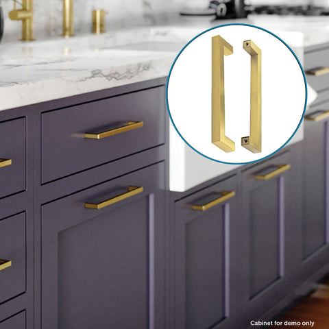 15X Brushed Brass Drawer Pulls Kitchen Cabinet Handles Gold Finish 256Mm Kitchen Cabinet Doors And Fronts