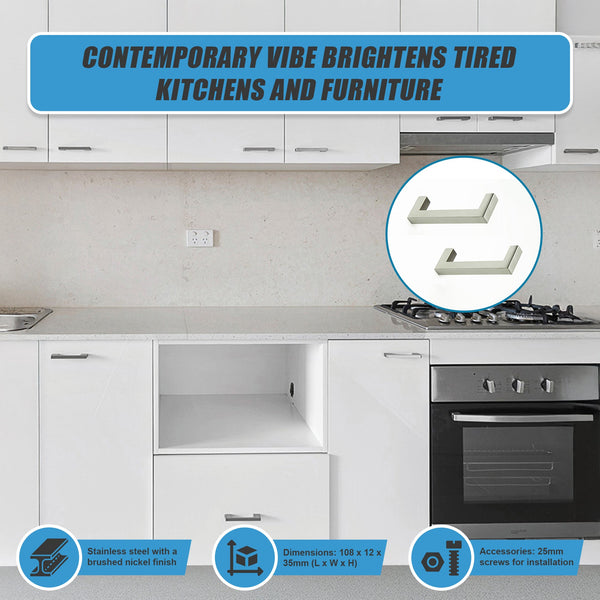 Brushed Nickel Stainless Steel Kitchen Cabinet Square Drawer Pull Door Handles 15 Pack Kitchen Cabinet Doors And Fronts