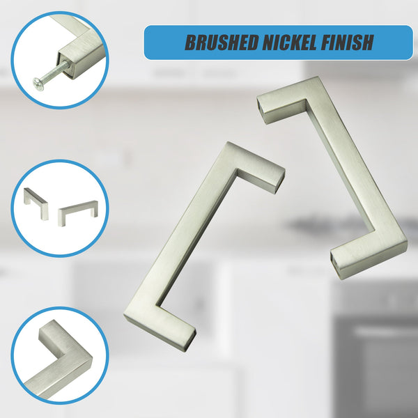 Brushed Nickel Stainless Steel Kitchen Cabinet Square Drawer Pull Door Handles 15 Pack Kitchen Cabinet Doors And Fronts