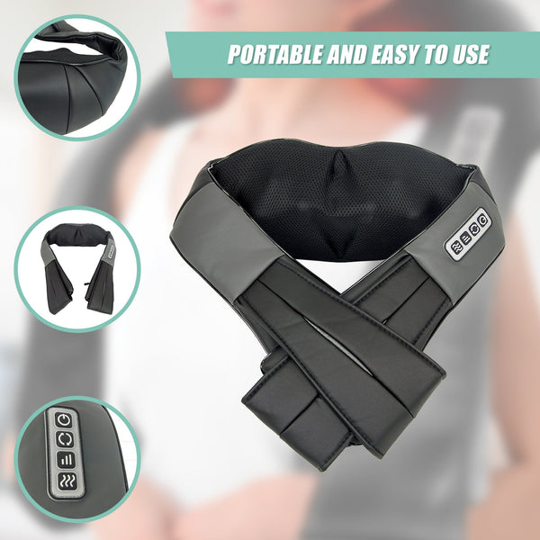 Shiatsu Neck Back Shoulder Massager With Heat Deep Kneading Pillow Massagers