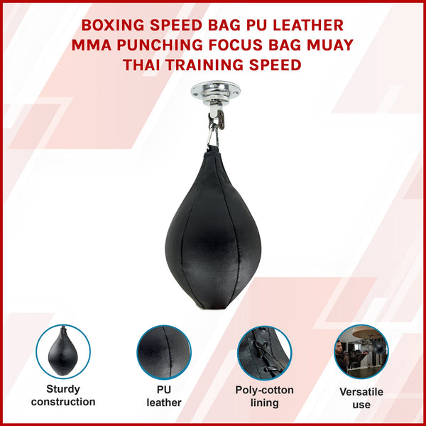 Boxing Speed Bag Pu Leather Mma Punching Focus Muay Thai Training Punching Bags