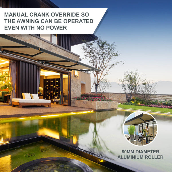 Heavy Duty Full Cassette Motorised Awning 5.5M X 3.0M Awning & Canopy Parts