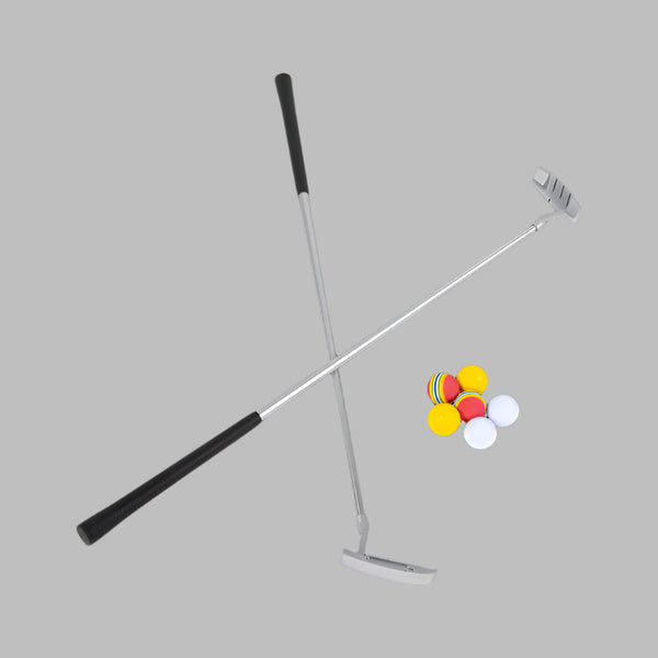 Golf Beer Pong Game Toy Set Green Putting Matt With 2 Putters 6 Balls Golf Balls