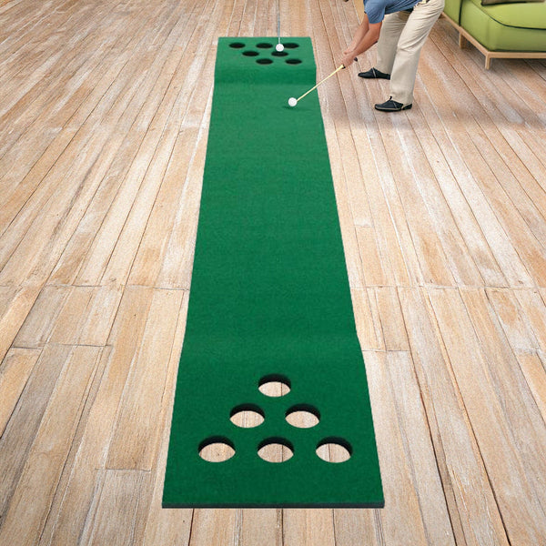 Golf Beer Pong Game Toy Set Green Putting Matt With 2 Putters 6 Balls Golf Balls