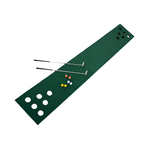 Golf Beer Pong Game Toy Set Green Putting Matt With 2 Putters 6 Balls Golf Balls