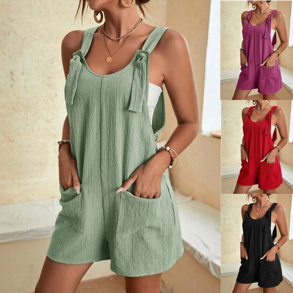 Jumpsuits Rompers Fashion Summer Style Shorts Solid Color Overalls With Pockets Jumpsuits Rompers & Playsuits