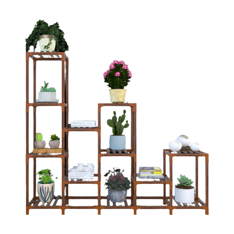 Indoor Outdoor Garden Plant Stand Planter Flower Pot Shelf Wooden Shelving 12 Shelves Grow Tents Dry Racks & Shelves