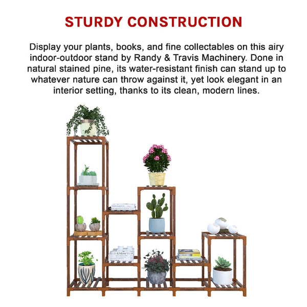 Indoor Outdoor Garden Plant Stand Planter Flower Pot Shelf Wooden Shelving 12 Shelves Grow Tents Dry Racks & Shelves