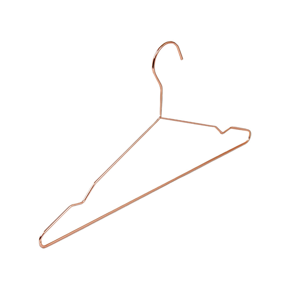 Adult 16.5" Rose Gold Shiny Metal Wire Coat Suit Top (60Pc Per Set) Clothes Hangers