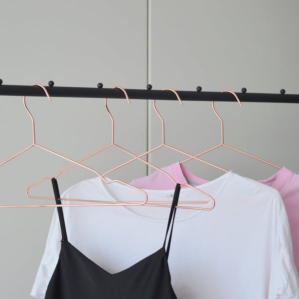 Adult 16.5" Rose Gold Shiny Metal Wire Coat Suit Top (30Pc Per Set) Clothes Hangers