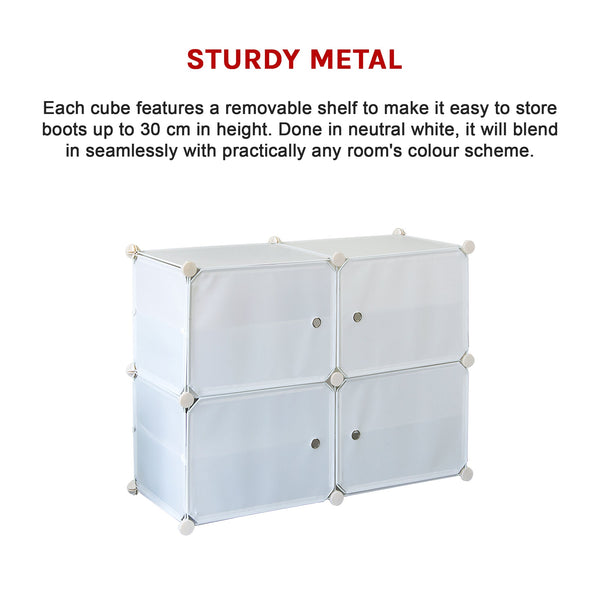 White Cube Diy Shoe Cabinet Rack Storage Portable Stackable Organiser Stand Shoe Cabinets