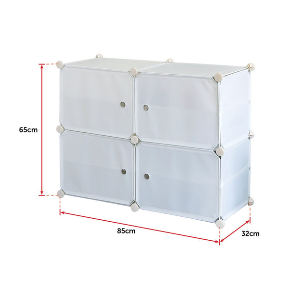 White Cube Diy Shoe Cabinet Rack Storage Portable Stackable Organiser Stand Shoe Cabinets