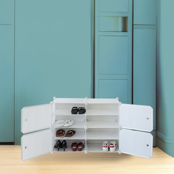 White Cube Diy Shoe Cabinet Rack Storage Portable Stackable Organiser Stand Shoe Cabinets