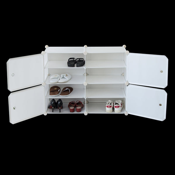 White Cube Diy Shoe Cabinet Rack Storage Portable Stackable Organiser Stand Shoe Cabinets