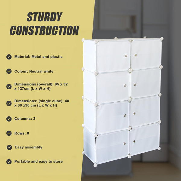White Cube Diy Shoe Cabinet Rack Storage Portable Stackable Organiser Stand Shoe Cabinets