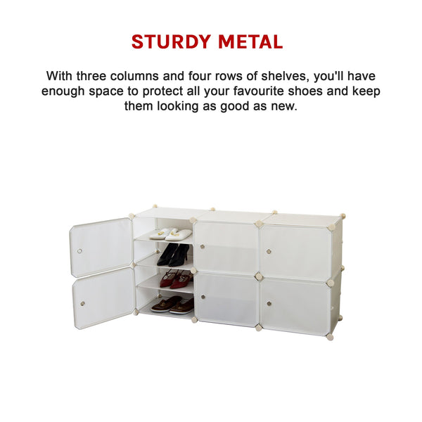 White Cube Diy Shoe Cabinet Rack Storage Portable Stackable Organiser Stand Shoe Cabinets