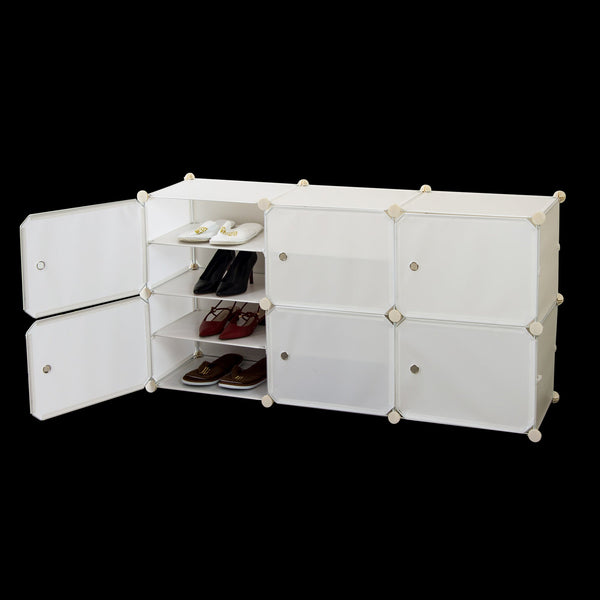 White Cube Diy Shoe Cabinet Rack Storage Portable Stackable Organiser Stand Shoe Cabinets