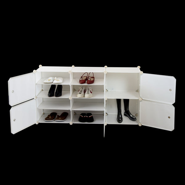 White Cube Diy Shoe Cabinet Rack Storage Portable Stackable Organiser Stand Shoe Cabinets