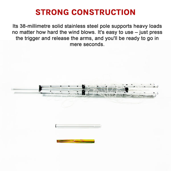 4 Arm Rotary Airer Outdoor Washing Line Clothes Dryer 50M Length Clothes Airers