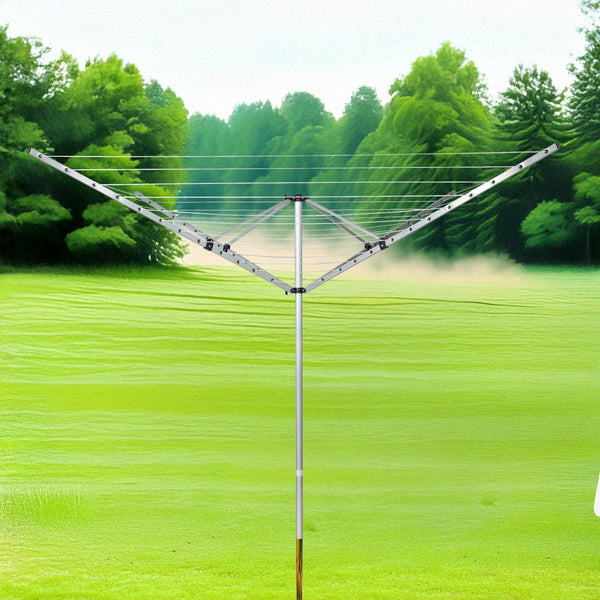 4 Arm Rotary Airer Outdoor Washing Line Clothes Dryer 50M Length Clothes Airers
