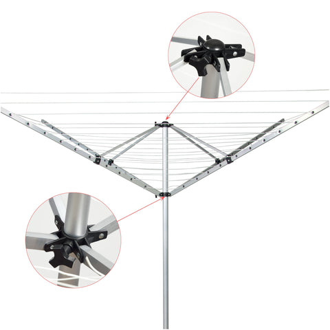 4 Arm Rotary Airer Outdoor Washing Line Clothes Dryer 50M Length Clothes Airers