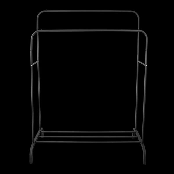 Heavy Metal Double Clothes Rail Hanging Rack Garment Display Stand Storage Shelf Garment Racks