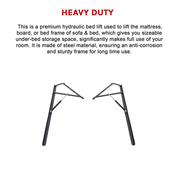 60" Bed Lift Hydraulic Mechanisms Kits For Space Saving Or Sofa King Bed Frames