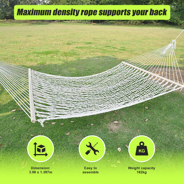 4M Traditional Cotton Rope Hammock With Hanging Hardware Hammocks