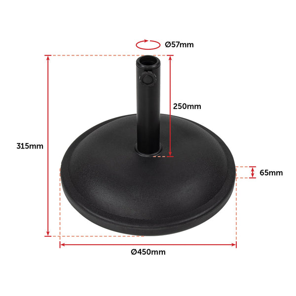 20Kg Patio Sun Umbrella Base Durable Parasol Garden Stand Cement Round Patio Umbrellas