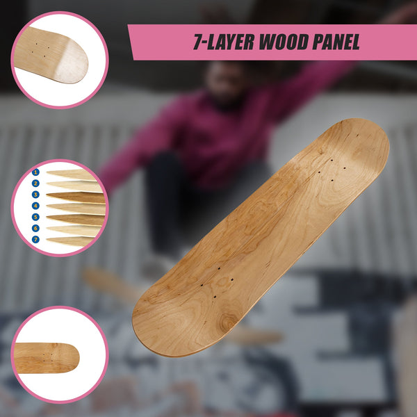 Skateboard Deck Natural Wood Maple Double Concave Blank Board Diy Skateboards