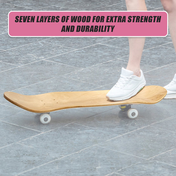 Skateboard Deck Natural Wood Maple Double Concave Blank Board Diy Skateboards