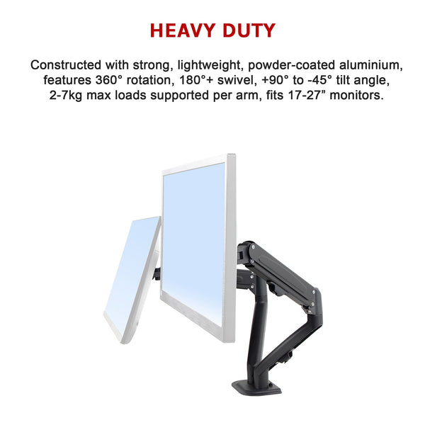 Dual Screen Gas Strut Monitor Stand Mount Desktop Bracket For Led / Lc Monitor Mounts & Stands