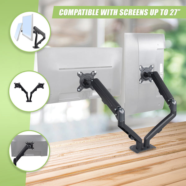 Dual Screen Gas Strut Monitor Stand Mount Desktop Bracket For Led / Lc Monitor Mounts & Stands