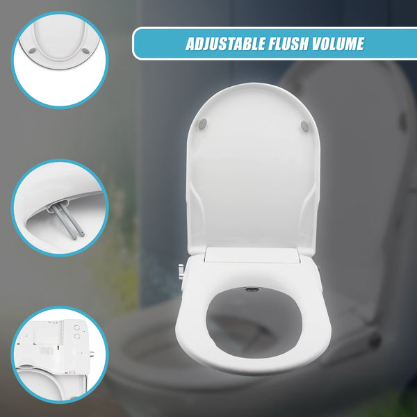 Non Electric Bidet Toilet Seat W/ Cover Bathroom Spray Water Wash Toilet Seats
