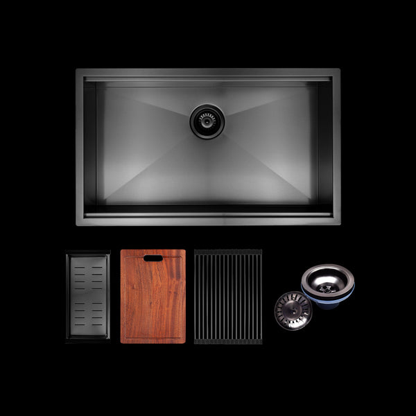 775X406mm Nano Single Bowl Kitchen Sink With Workstation Accessories Kitchen Sinks