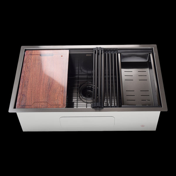 775X406mm Nano Single Bowl Kitchen Sink With Workstation Accessories Kitchen Sinks