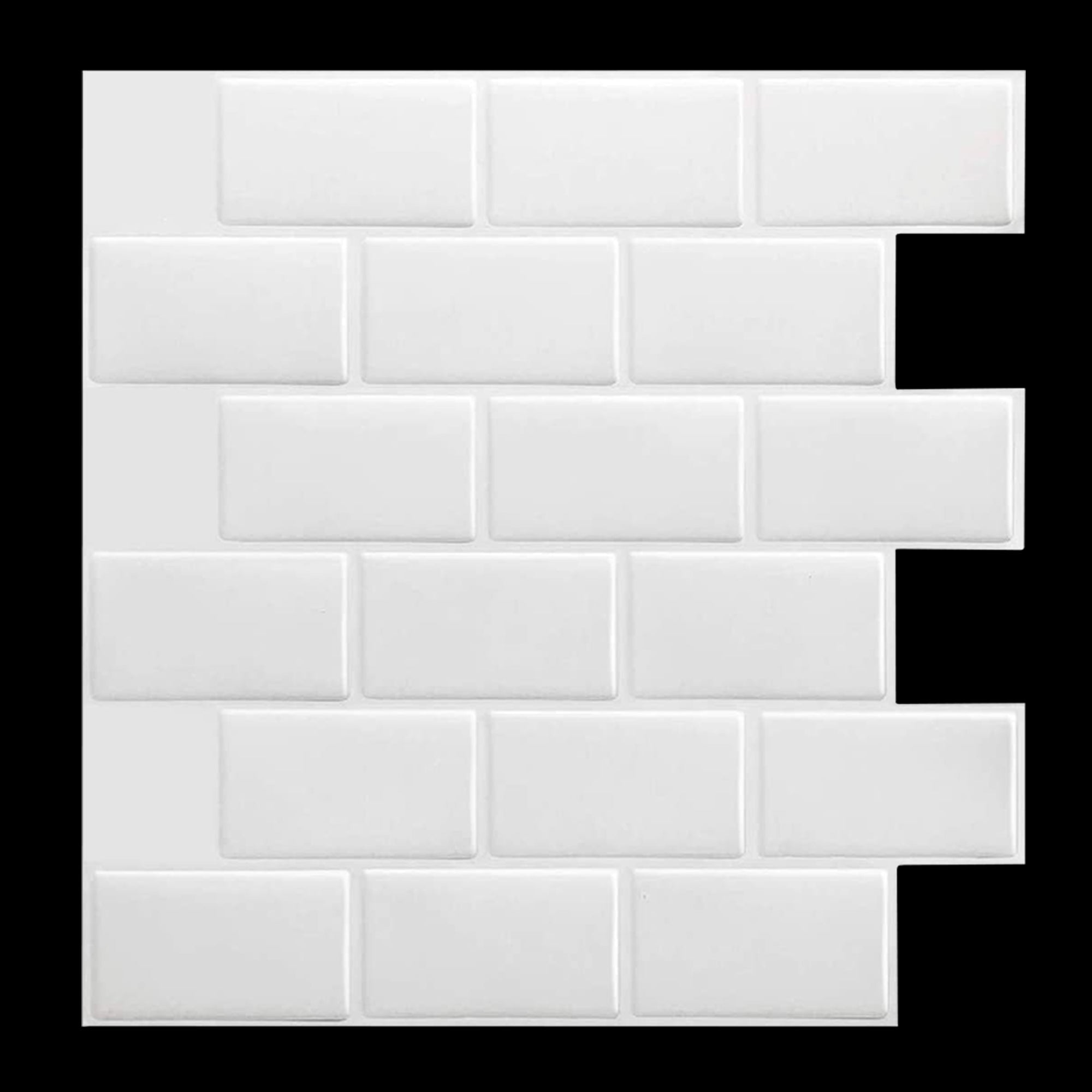 Tiles 3D Peel And Stick Wall Subway White (30 X 30Cm 10 Sheets) Floor & Wall Tiles
