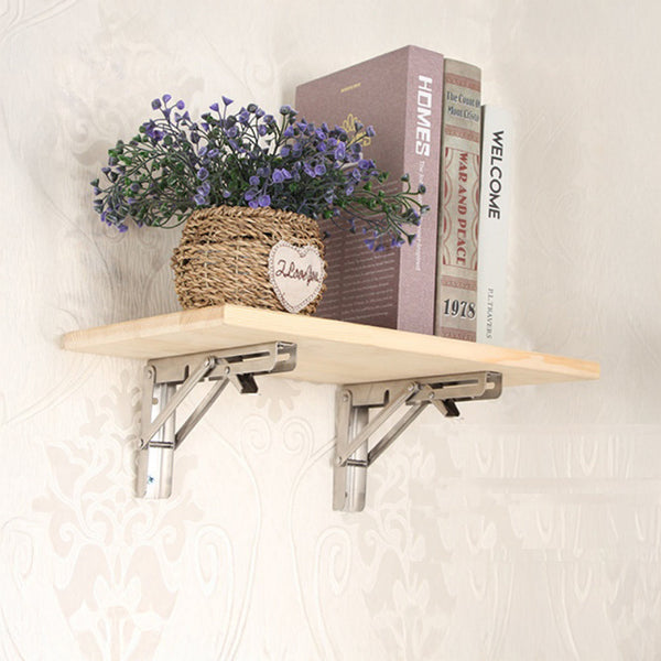 2X 10" Stainless Steel Folding Table Bracket Shelf Bench 50Kg Load Heavy Duty Other Building Materials