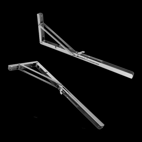 2X 20" Stainless Steel Folding Table Bracket Shelf Bench 50Kg Load Heavy Duty Other Building Materials