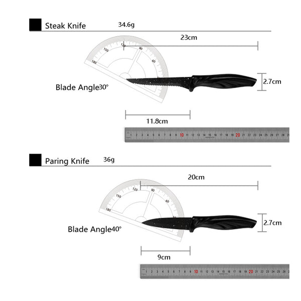 Kitchen 17 Pc Knife Set W/ Block & Sharpener Chef Bread Steak Knives