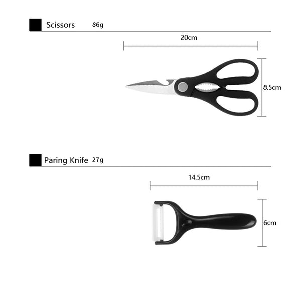 Kitchen 17 Pc Knife Set W/ Block & Sharpener Chef Bread Steak Knives