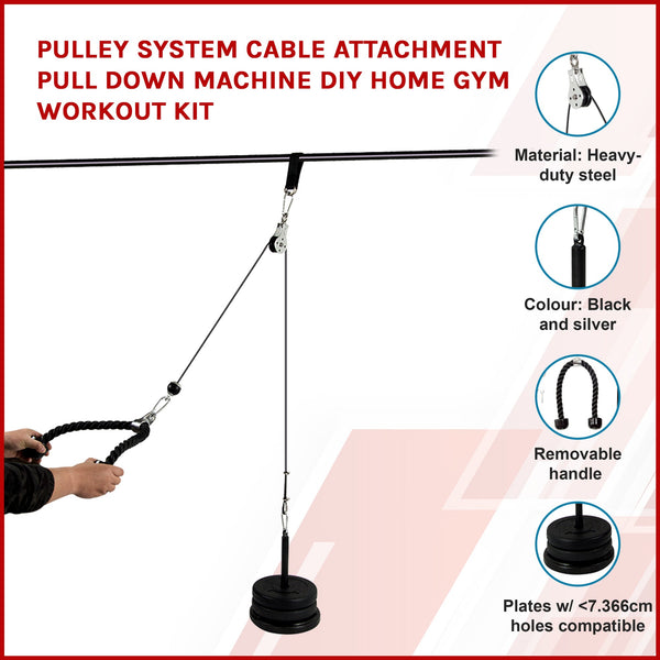 Pulley System Cable Attachment Down Machine Diy Home Gym Workout Kit Other Strength Training