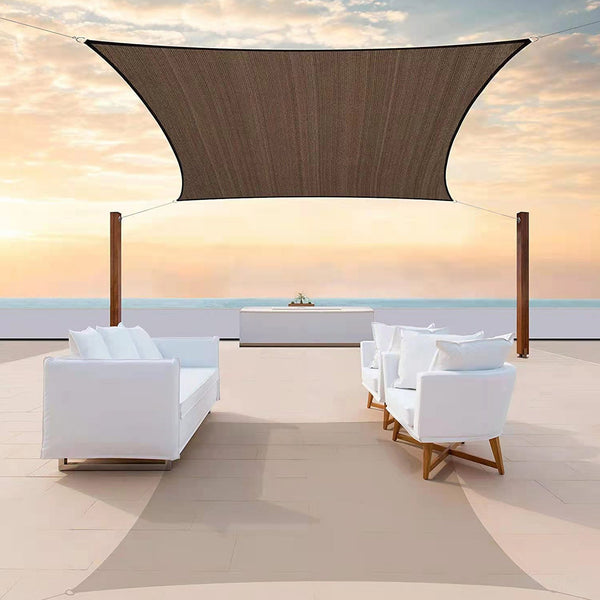 Rectangle Sun Shade Sail Fabric Garden Patio Pool Awning Canopy Cover Coffee Shade Sails
