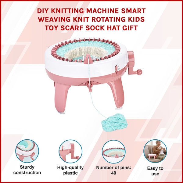 Diy Knitting Machine Smart Weaving Rotating Kids Toy Scarf Sock Hat Gift Other Knitting Accessories