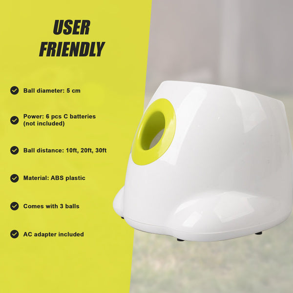 Dog Ball Launcher Thrower Automatic Tennis Fetch Throwing Machine 3 Balls Dog Toys