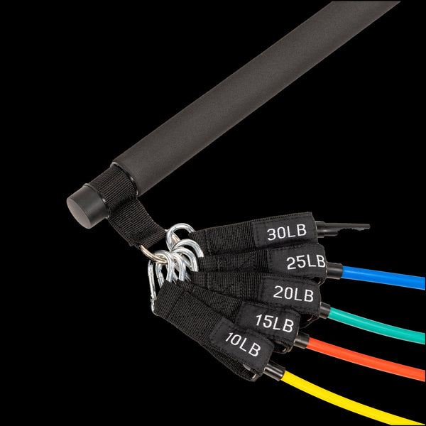 Exercise Pilates Bar Kit Resistance Bands Yoga Fitness Stretch Workout Gym Resistance Trainers