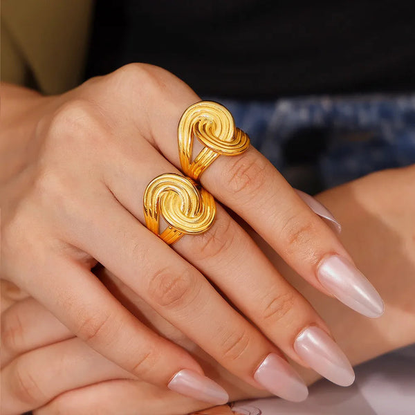 18K Gold Plated Twisted Ring Rings