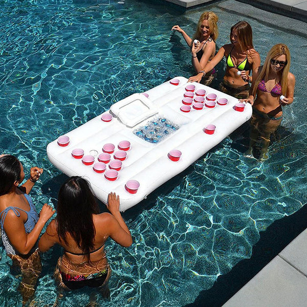 Big Pvc Inflatable Beer Pong Raft Floating Pool Party Game Table Lounge Toy Inflatables