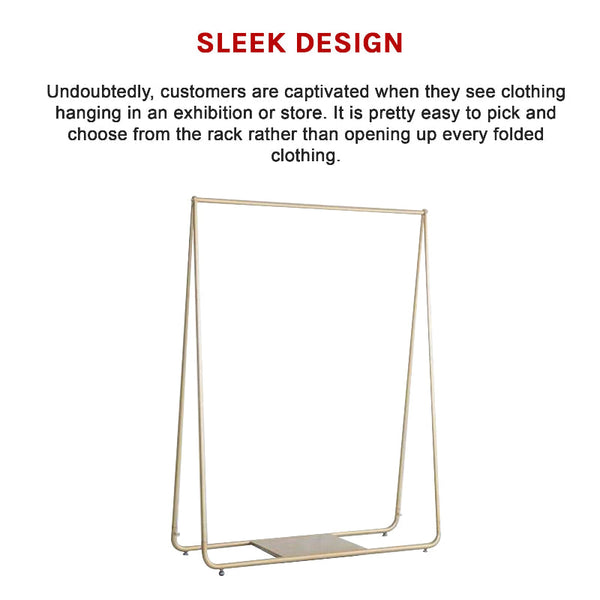Gold Clothing Retail Shop Commercial Garment Display Rack Shop Display Racks